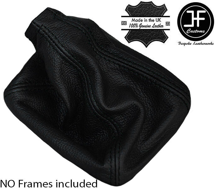 BLACK STITCH MANUAL REAL LEATHER GEAR GAITER FITS SAAB 95 9-5 1998-2010