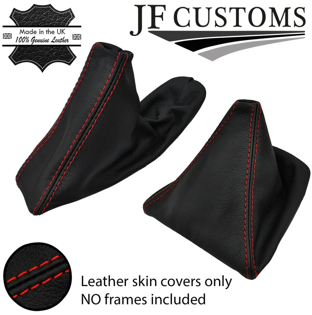 RED STITCH ITALIAN LEATHER GEAR HANDBRAKE GAITERS FOR BMW E90 E92 E93 CUSTOM NEW