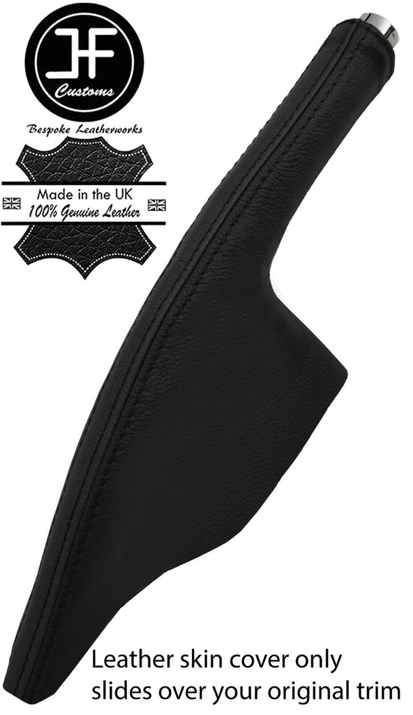 BLACK & BLACK STRIPE REAL LEATHER HANDBRAKE GAITER FITS SEAT AROSA 2001-2004