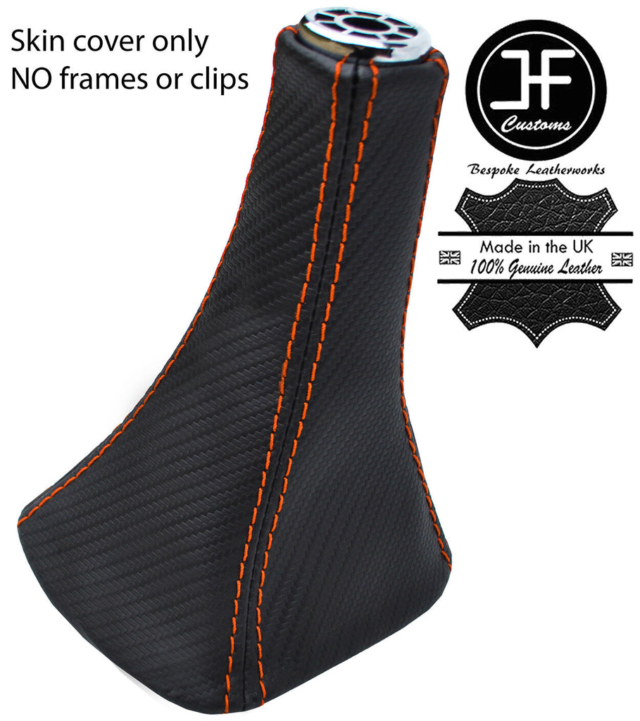 ORANGE STITCH CARBON FIBER VINYL GEAR GAITER FOR TOYOTA MR2 MK3 SPYDER 2000-2007