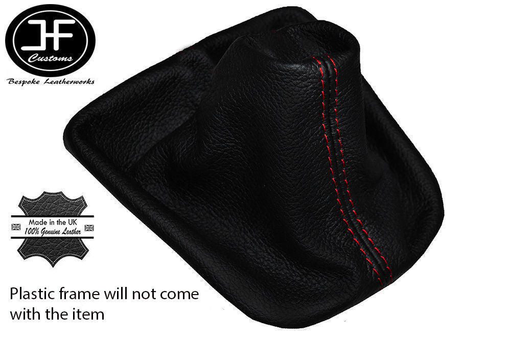 RED STITCH MANUAL REAL LEATHER GEAR STICK GAITER FOR VOLVO V50 2004-2011