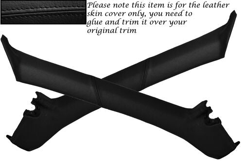 BLACK STITCH FITS HONDA CRX DEL SOL 92-97 2X WINDSCREEN A POST PILLAR LTHR COVER