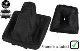 BLACK STITCH LEATHER GEAR GAITER+PLASTIC FRAME FOR MERCEDES A CLASS W176 12-16