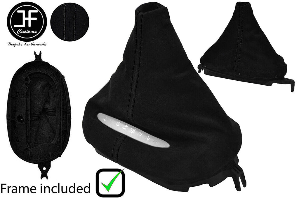 BLACK STITCH SUEDE AUTOMATIC GEAR + PLASTIC FRAME FOR CORVETTE C5 1997-2004