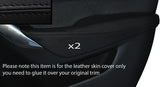 BLACK STITCH 2X FRONT DOOR ARMREST LEATHER SKIN COVER FITS MAZDA 6 2012-2015