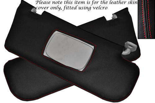 RED STITCHING FITS FIAT STILO 2001-2007 2X SUN VISORS LEATHER COVERS ONLY