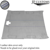 R BLUE STITCH LUXE SUEDE L GREY HEADLINER COVER FITS FORD SIERRA COSWORTH 3 DR