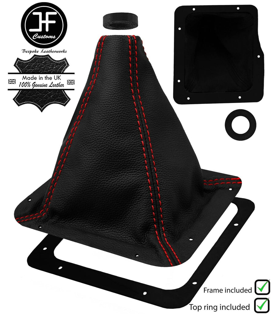 RED  STITCH LEATHER GEAR+PLASTIC FRAME+TOP RING FOR FORD THUNDERBIRD 84-88