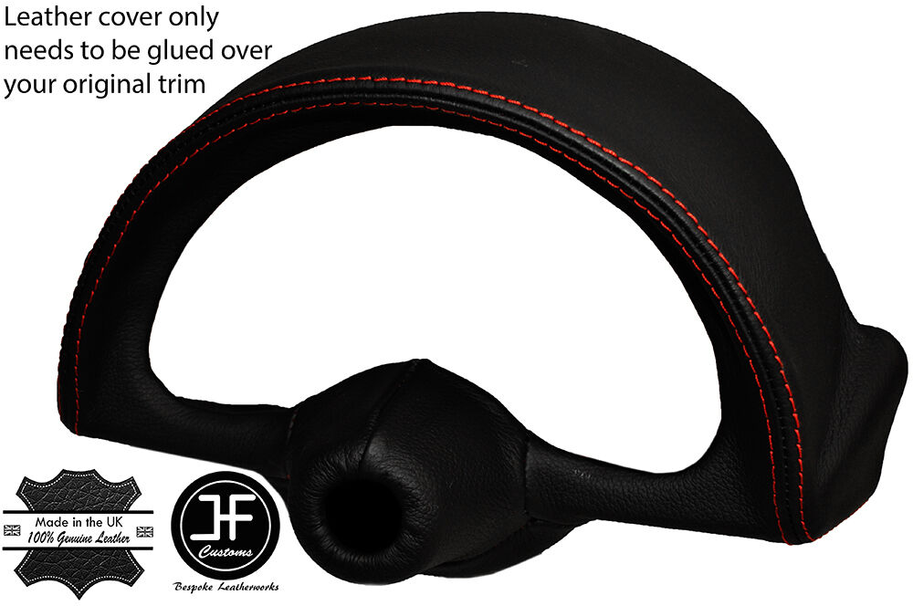 RED STITCHING SPEEDO SURROUND POD LEATHER COVER FITS RELIANT REGAL 325