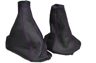 FITS FIAT STILO GEAR + HANDBRAKE GAITER PURPLE STITCH 01-07 CUSTOM NEW