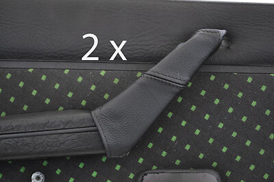 black stitch FITS ALFA ROMEO ALFASUD SPRINT 2X DOOR HANDLE LEATHER COVERS