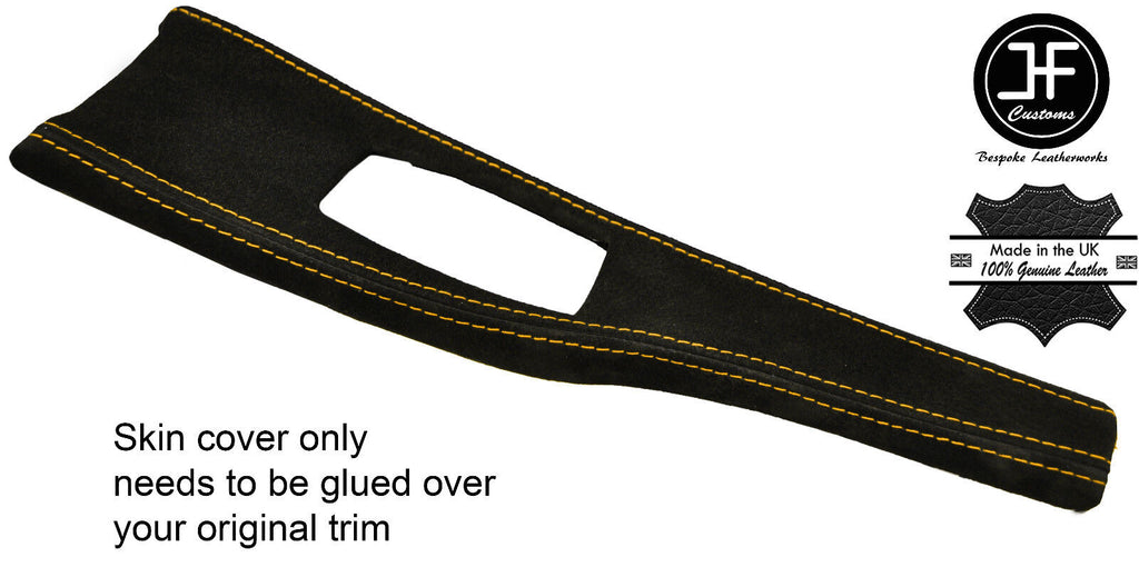 YELLOW STITCH CONSOLE TRIM REAL SUEDE COVER FITS BMW 3 4 SERIES F30 F32 F35 F36