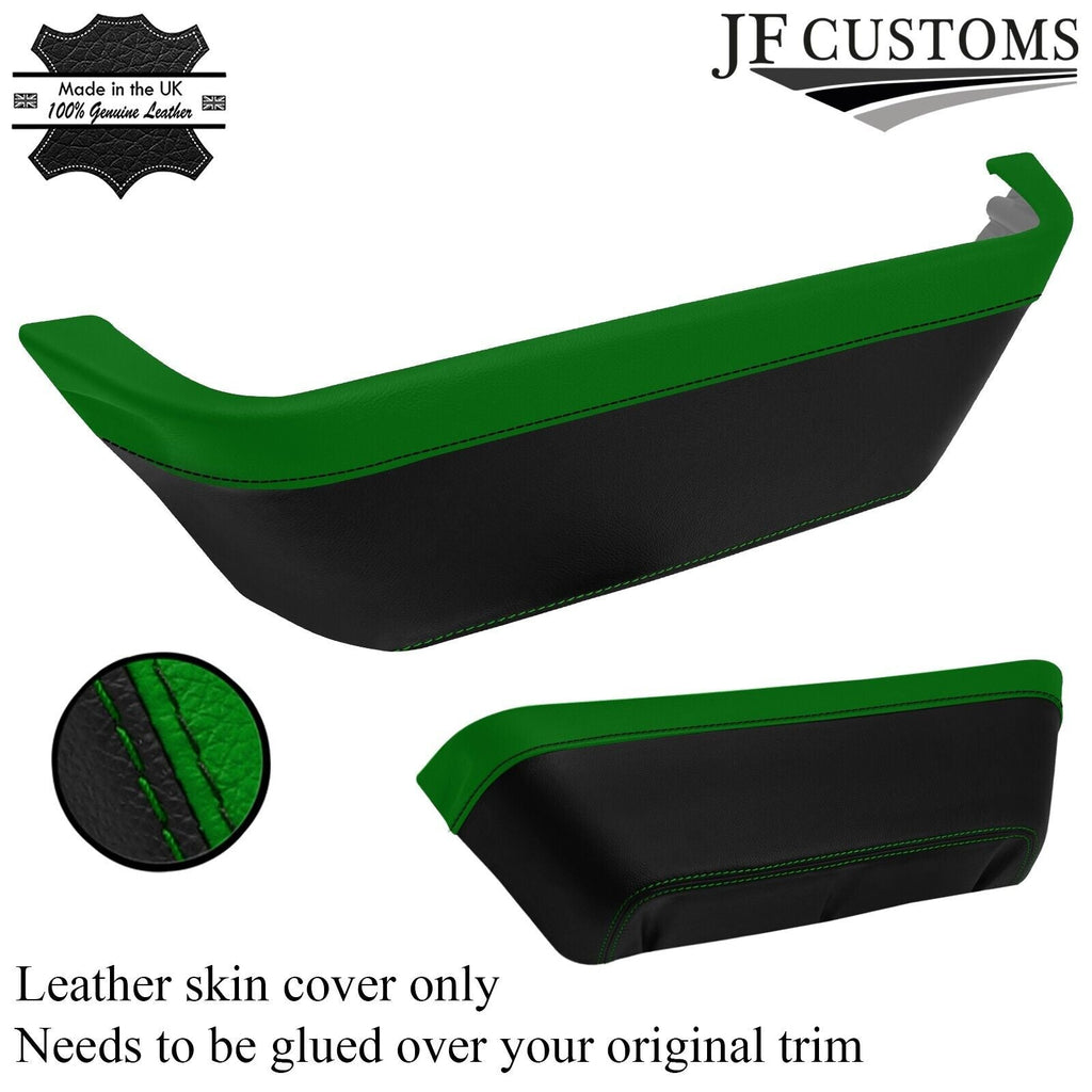 GREEN & BLACK DOOR POCKET TRIM LEATHER COVER FITS FORD TRANSIT MK7 06-14