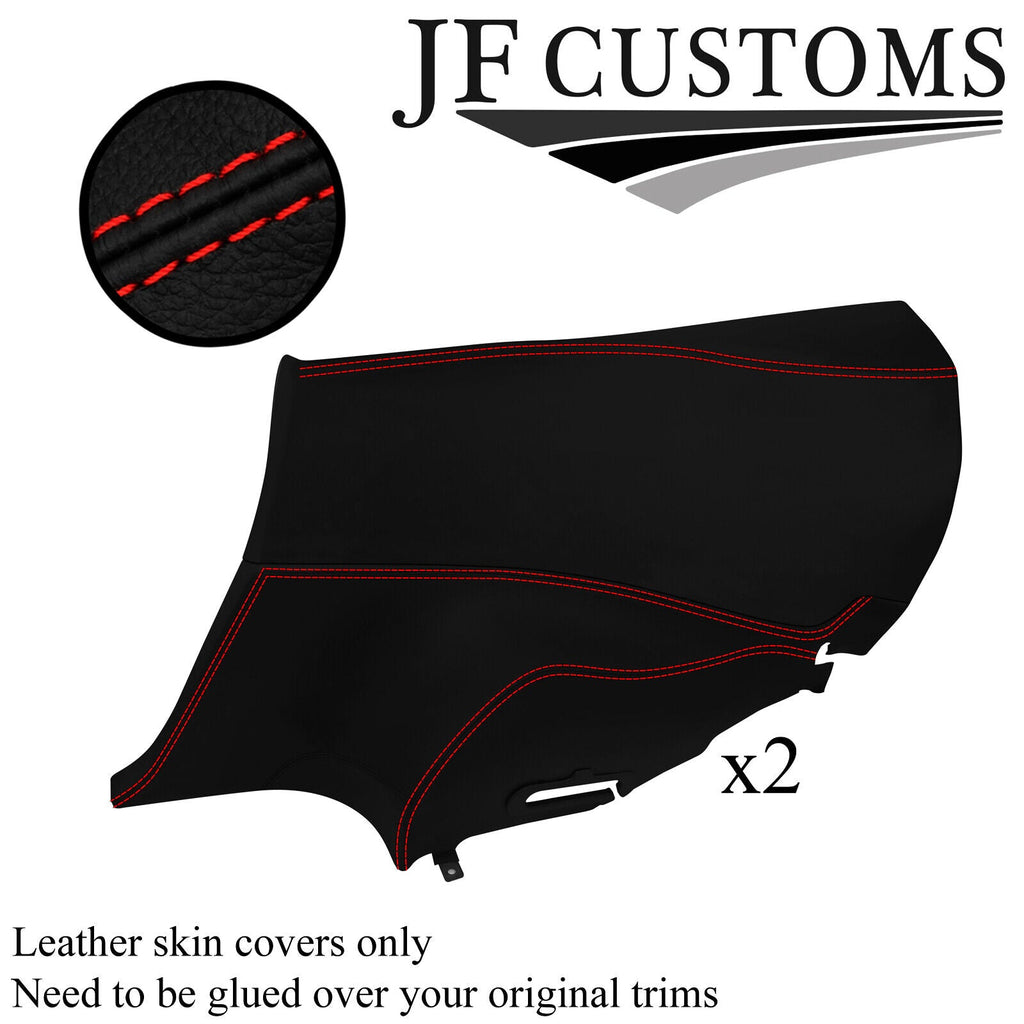 RED STITCH LEATHER 2X REAR LOWER +UPPER DOOR CARD COVERS FOR NISSAN 300ZX Z32