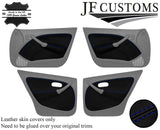BLUE STITCH LEATHER 4X FRONT REAR DOOR CARD TRIM COVERS FOR ROVER 45 MG ZS 99-05