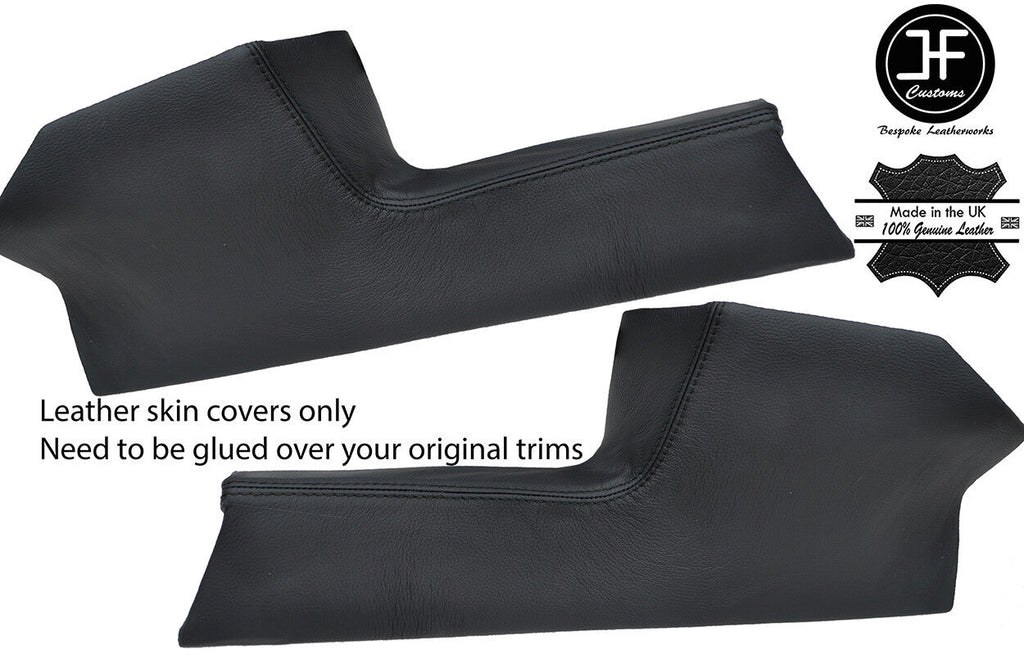 BLACK STITCH 2X KNEE PAD REAL LEATHER COVERS FITS LOTUS ELITE ECLAT 1975-1982
