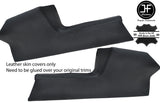 BLACK STITCH 2X KNEE PAD REAL LEATHER COVERS FITS LOTUS ELITE ECLAT 1975-1982