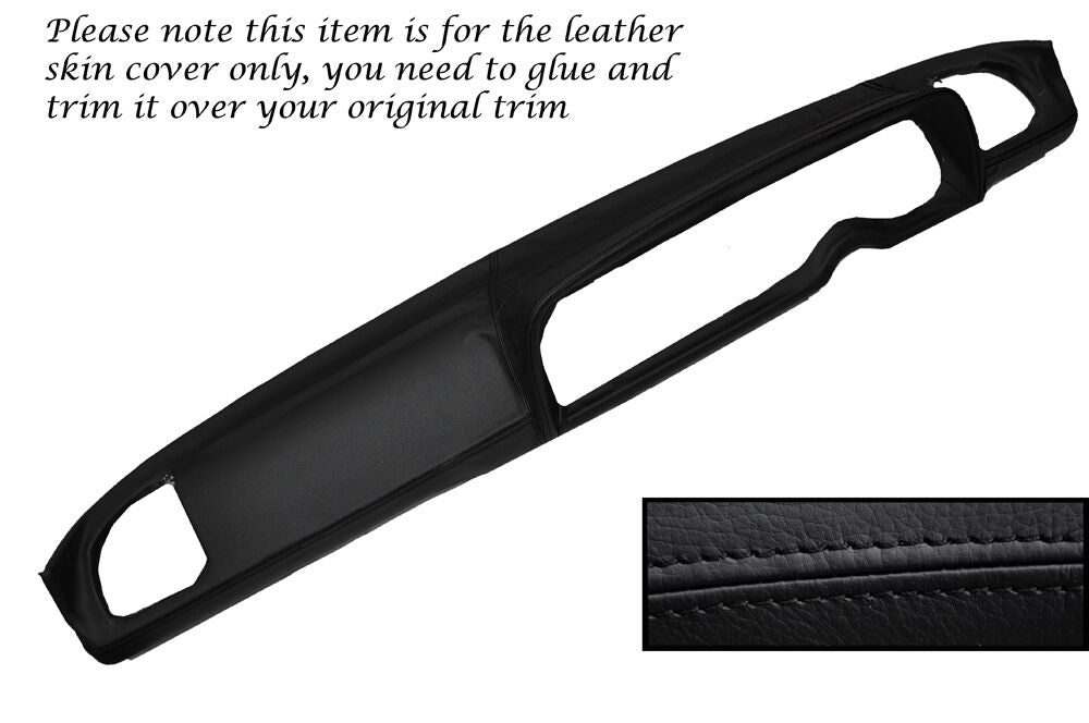 BLACK STITCHING DASH DASHBOARD LEATHER SKIN COVER FITS FIAT 124BC COUPE 66-76