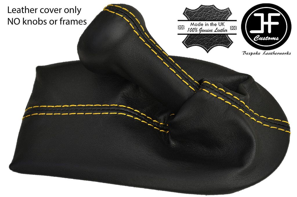 YELLOW STITCHING MANUAL LEATHER GEAR GAITER FITS PORSCHE 986 BOXSTER 1996-2004
