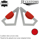 RED LEATHER 2X CONSOLE KNEE PAD TRIM COVERS FOR AUDI TT MK1 1998-2006 CUSTOM NEW