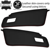RED STITCHING 2X SUN VISORS LEATHER COVERS FITS HONDA S2000 1999-2009 STYLE 2