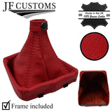 D RED ITALIAN LEATHER GEAR GAITER + PLASTIC FRAME FITS ALFA ROMEO 164 88-97