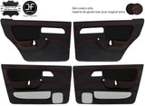 RED  STITCH 4X DOOR CARD KIT LTHR SUEDE COVERS FOR FORD SIERRA RS COSWORTH JF1