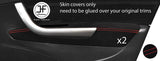 RED STITCH 2X FRONT DOOR ARMREST SUEDE COVER FOR PEUGEOT 308 07-12 5 DOOR