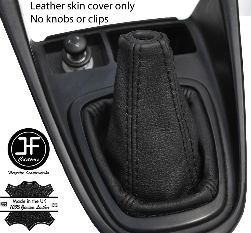 BLACK STITCH TOP GRAIN LEATHER MANUAL GEAR GAITER FITS HYUNDAI MATRIX 2001-2009