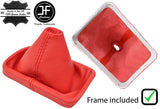 RED LEATHER GEAR GAITER WITH PLASTIC FRAME FOR VW NEW BEETLE 1998-2011