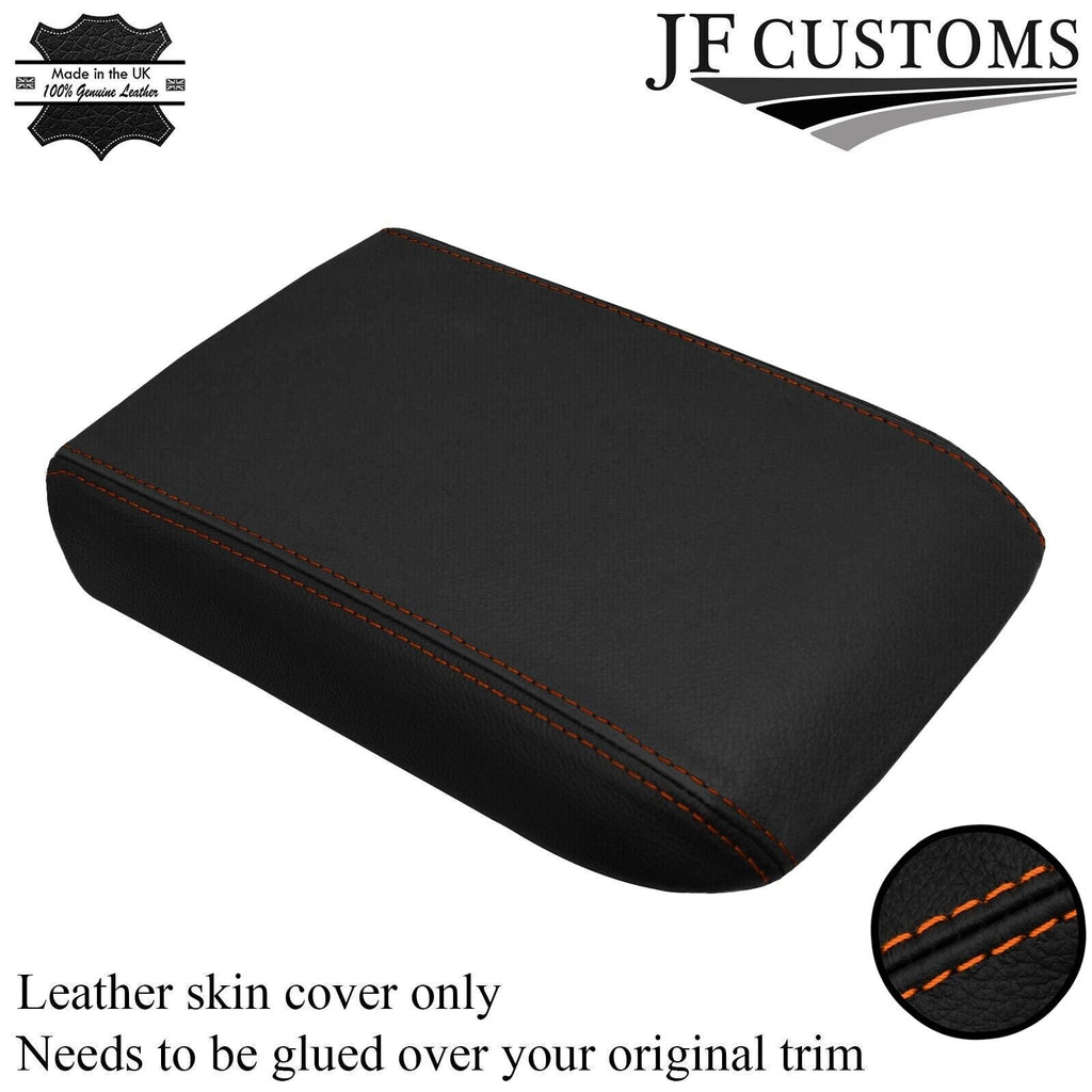 FITS FORD MUSTANG 05-09 LEATHER ARMREST COVER orange stitch MADE IN UK