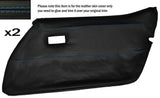 BLUE STITCH 2X FRONT FULL DOOR CARD LEATHER SKIN COVER FITS CORVETTE C3 78-82