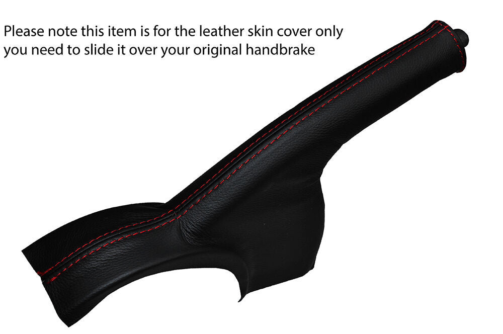 RED STITCHING LEATHER SKIN HANDBRAKE GAITER FITS NISSAN X-TRAIL T31 2008-2014