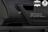 BLACK STITCH 2X FRONT DOOR HANDLE TRIM LTHR COVERS FOR INFINITI FX35 FX45 03-08