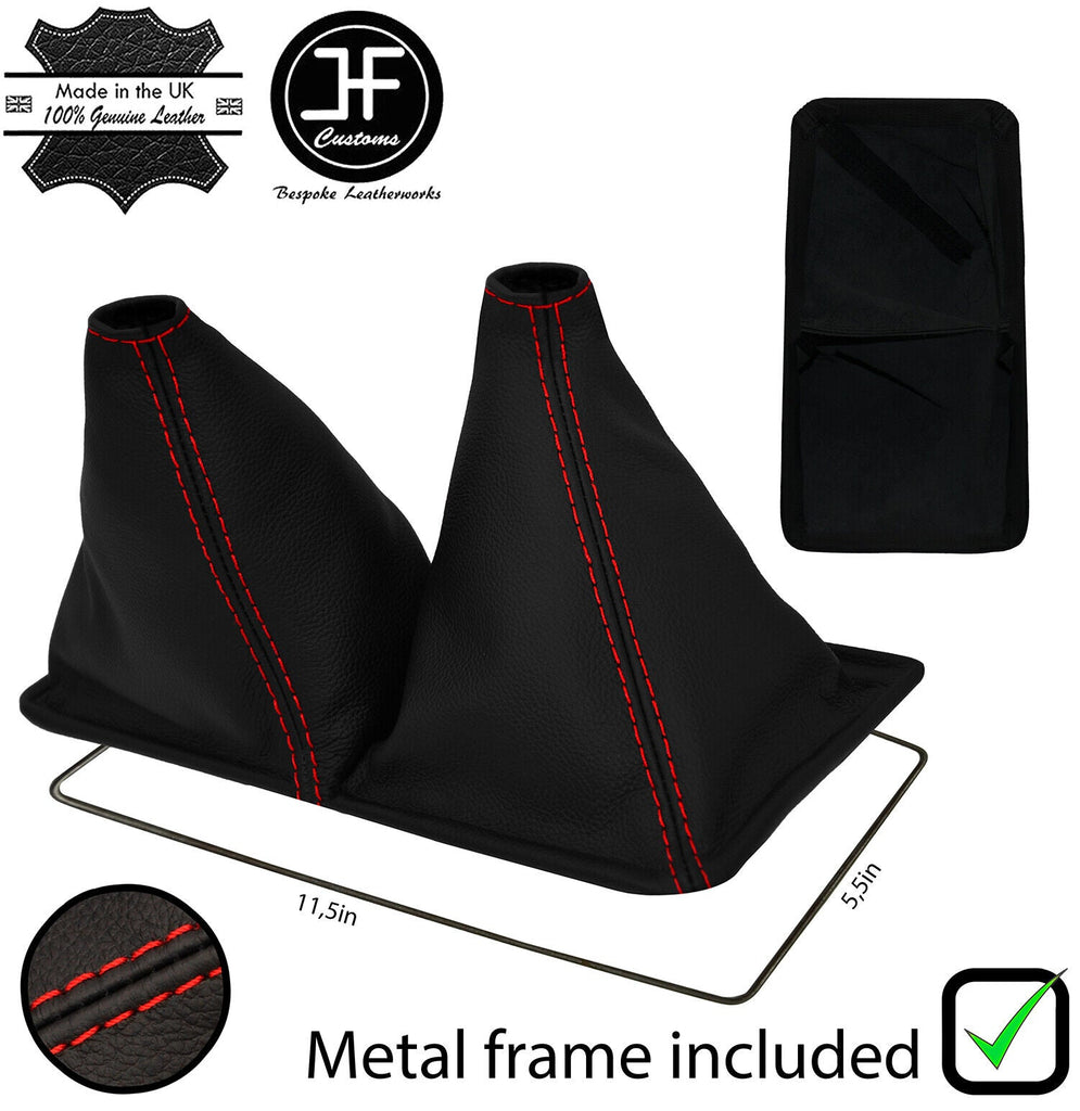 RED STITCH LEATHER 4X4 GEAR GAITOR+METAL FRAME FOR TOYOTA 4 RUNNER 84-89 11.5"