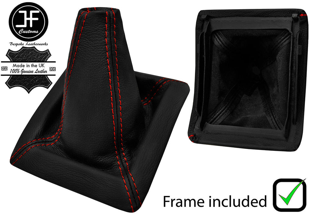 RED STITCH LEATHER MANUAL GEAR GAITER+PLASTIC FRAME FOR JEEP PATRIOT 07-2008