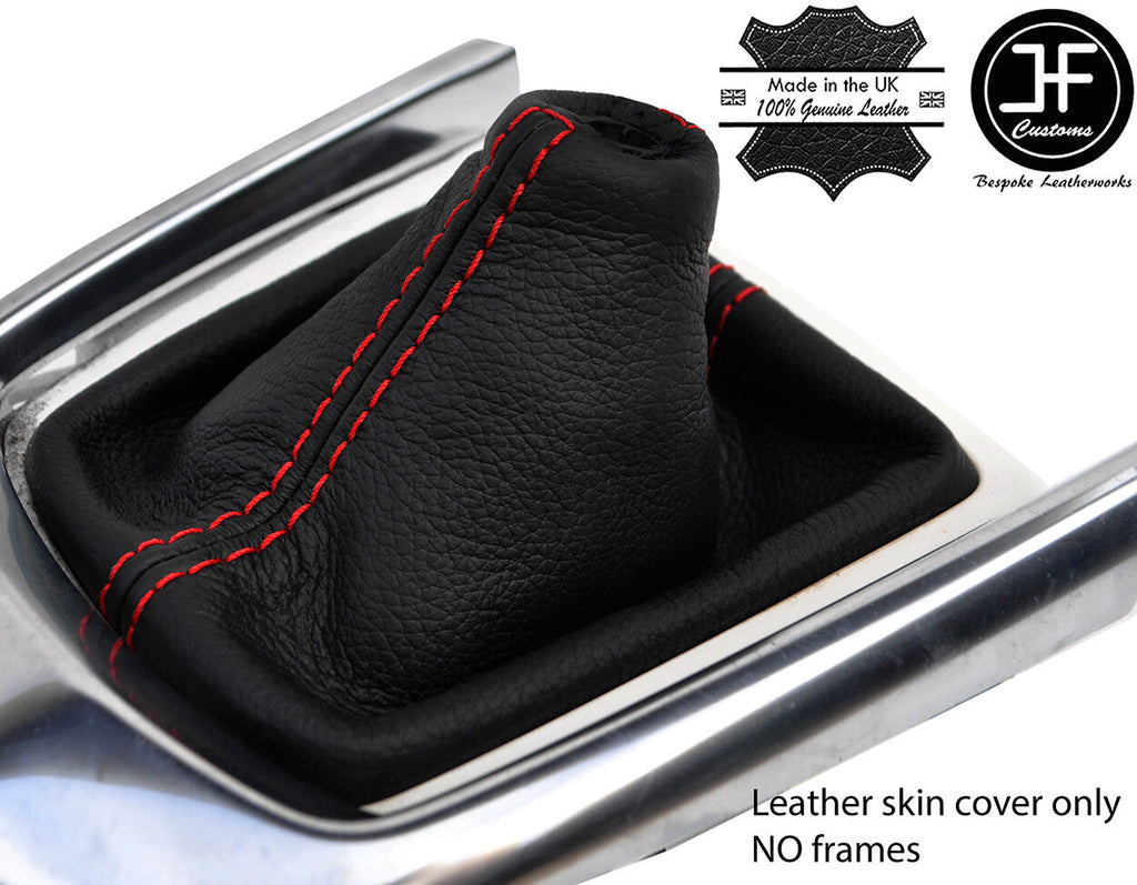 RED STITCH TOP GRAIN LEATHER MANUAL GEAR GAITER FITS MAZDA 2 2014-2018
