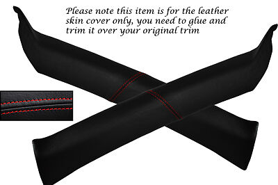 RED STITCH FITS MAZDA RX7 1992-2002 2X WINDSCREEN PILLAR LEATHER COVERS ONLY