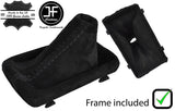 BLACK STITCH REAL SUEDE GEAR GAITER PLASTIC FRAME FOR AUDI A4 B8 08-2015 DSG