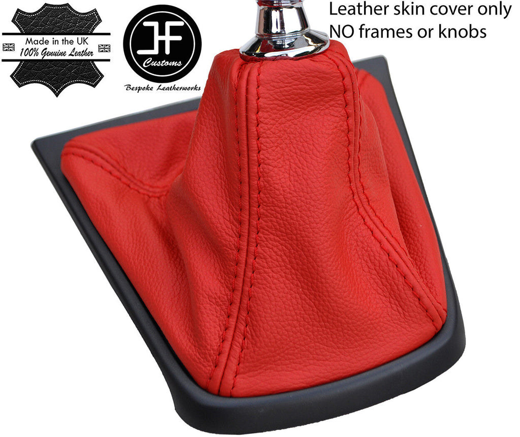 RED TOP GRAIN REAL LEATHER MANUAL GEAR GAITER FOR JAGUAR X-TYPE 2001-2009