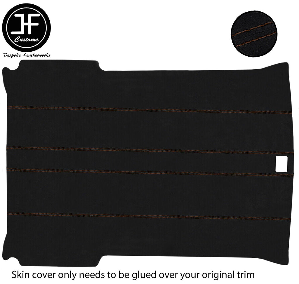 BROWN STITCH LUXE SUEDE HEADLINER ROOF COVER FITS FORD FIESTA MK3 XR2I 3 DOOR