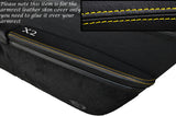 YELLOW STITCH 2X DOOR ARMREST SKIN COVER FITS PORSCHE BOXSTER 987 & CAYMAN 05-12