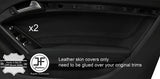 BLACK STITCH 2X FRONT DOOR CARD TRIM LEATHER COVERS FOR AUDI A5 CABRIO 09-16