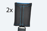 blue stitch FITS PEUGEOT 106 1991-2004  FRONT SEAT BELT STALK LEATHER COVERS