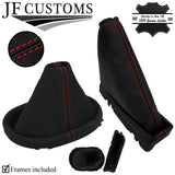 RED STITCH LEATHER GEAR HANDBRAKE + PLASTIC FRAMES FITS MAZDA TRIBUTE 05-07