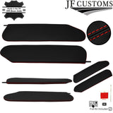 RED CROSS STITCH LEATHER 2X SUN VISOR COVERS FITS JEEP WRANGLER TJ 98-06