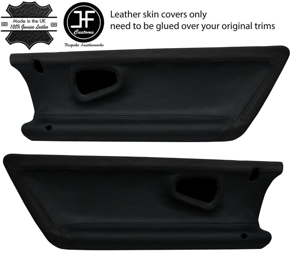 BLACK BLACK 2X DOOR CARD TRIM LEATHER COVERS FITS SMART ROADSTER 452 03-05 JF1