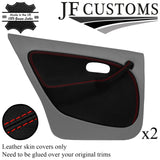 RED STITCH LEATHER 2X REAR DOOR CARD +HANDLE COVER FOR ROVER 45 99-05 JF1