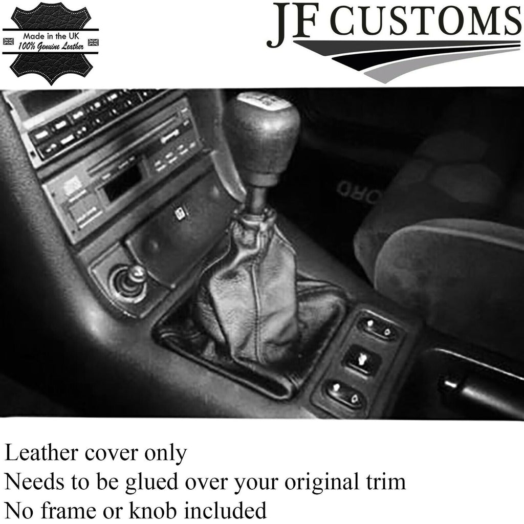 BLACK STITCH FITS FORD ESCORT RS COSWORTH 1992-1996 GEAR GAITER BLACK  LEATHER