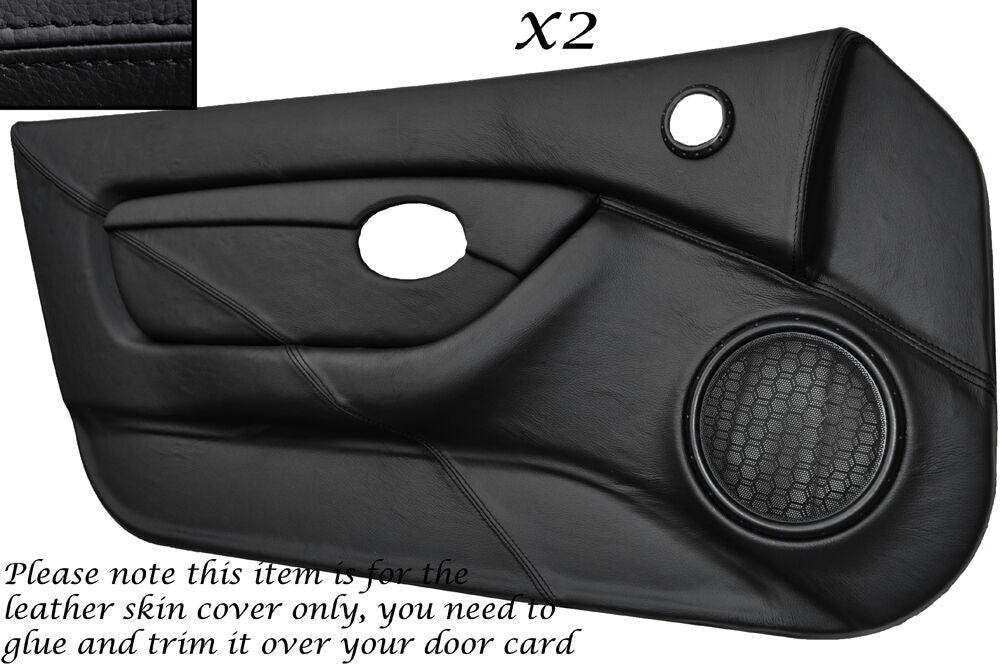 BLACK STITCH 2X FULL DOOR CARD TRIM LEATHER SKIN COVERS FITS MG MGTF MK2 00-06